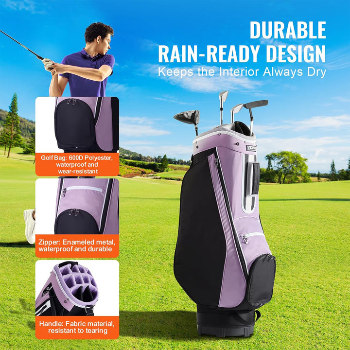 VEVOR 14-Way Golf Cart Bag, Premium Durable Nylon Bag w/Handles (Open Box)