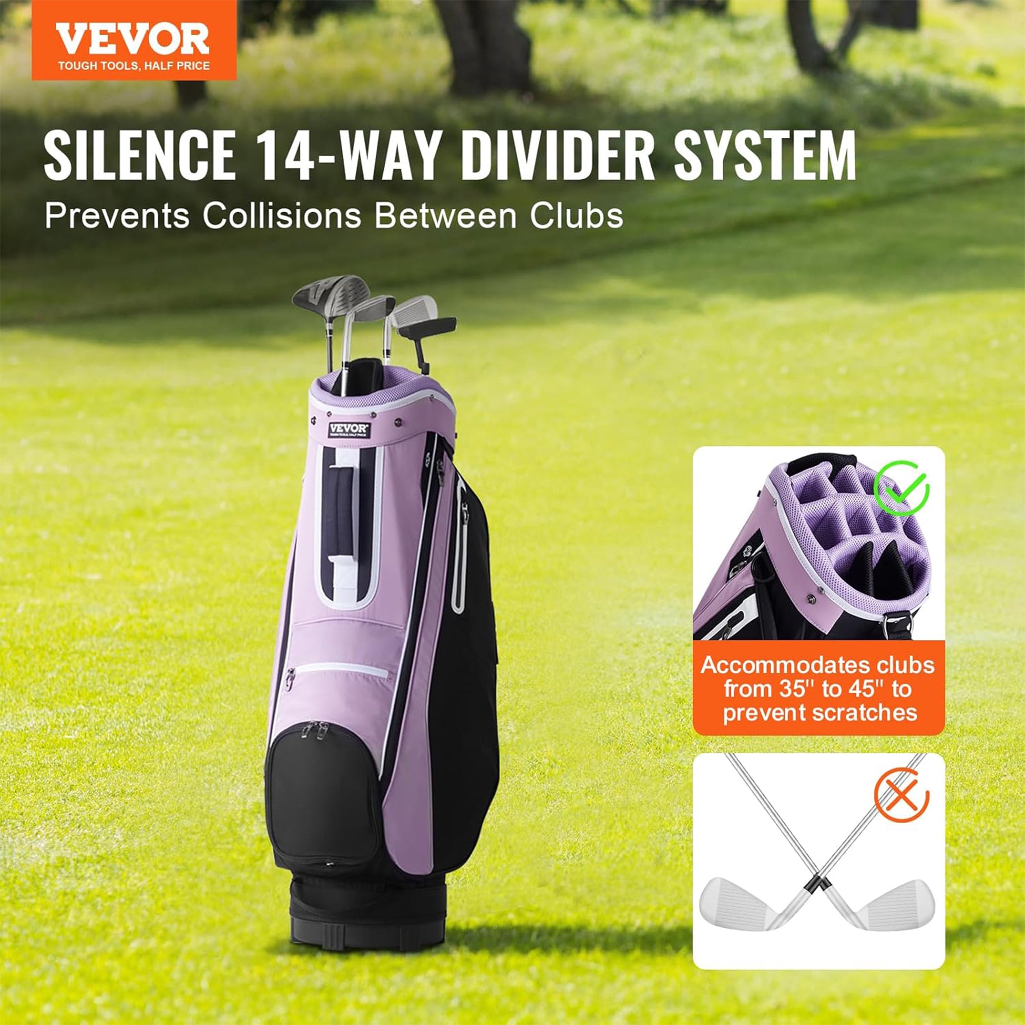 VEVOR 14-Way Golf Cart Bag, Premium Durable Nylon Bag w/Handles (Open Box) - VMInnovations