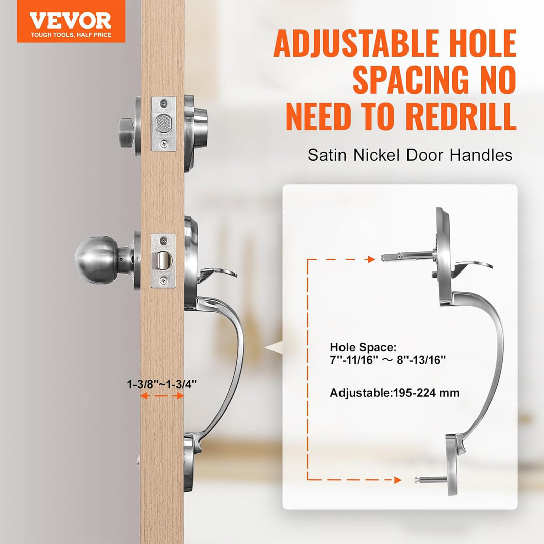 VEVOR Front Door Handle and Deadbolt Set for Right and Left Handed Entrance