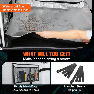 VEVOR Hydroponic Grow Tent, Complete Indoor Plant Growing System, 4x2’, Black - VMInnovations