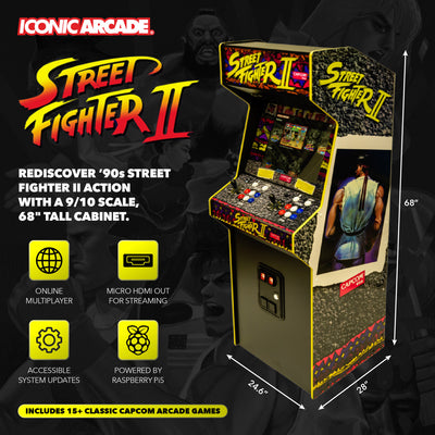 Iconic Arcade Street Fighter II: The World Warrior XT Arcade Machine (For Parts)