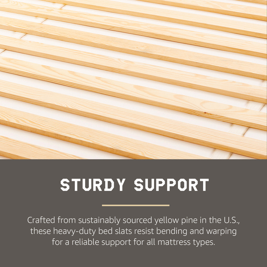 Hercules Heavy-Duty Solid Pine Wood Bed Slats Bunkie Board, Full Size (Open Box)