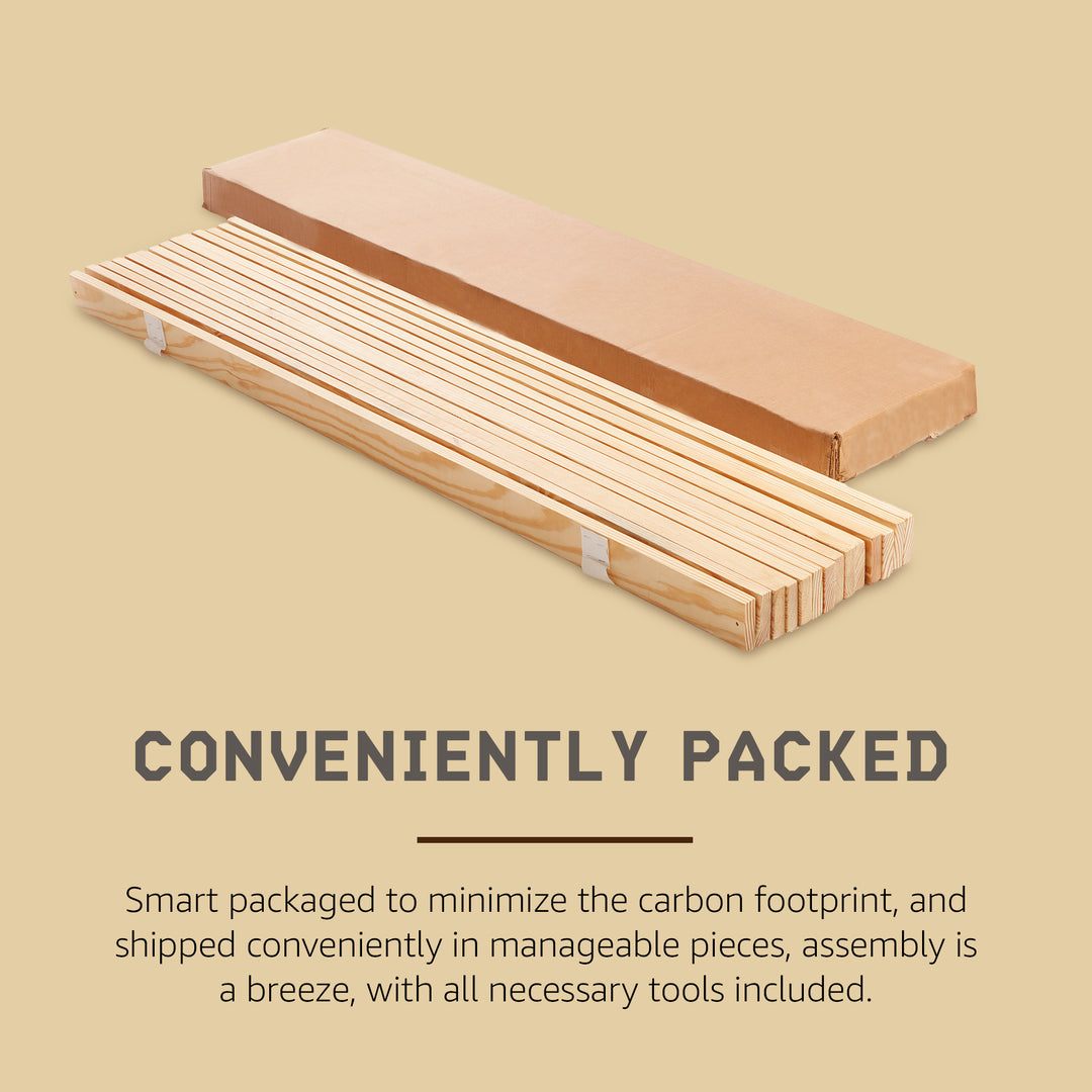 Hercules Heavy-Duty Solid Pine Wood Bed Slats Bunkie Board, King Size (Open Box)