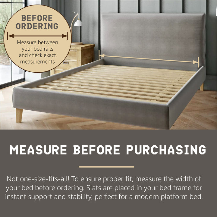 Hercules Heavy-Duty Solid Pine Wood Bed Slats Bunkie Board, King Size (Open Box)