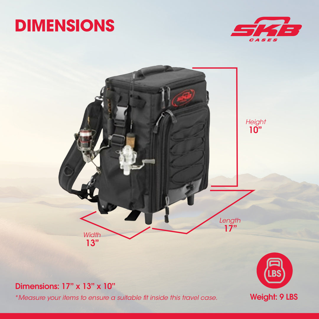 SKB Tak-Pak Backpack with Wheels, Removable Straps, and Retractable Pull Handle