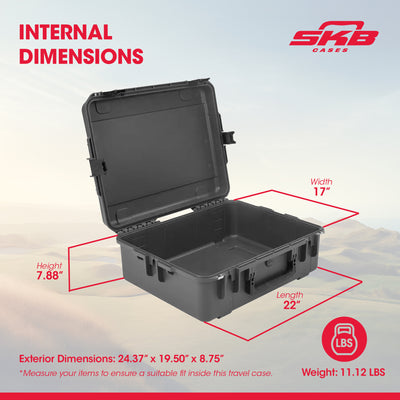 SKB Hard Protective Storage Case Foam & Wheels for Equipment, iSeries, Dark Gray - VMInnovations