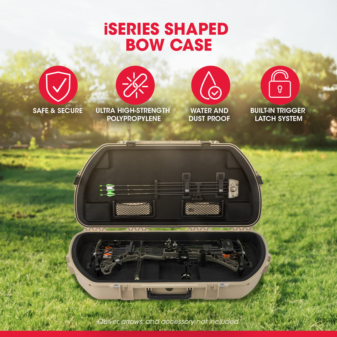 SKB Hard Protective Storage Case, Archery Bow & Arrow iSeries Shaped Case, Tan - VMInnovations