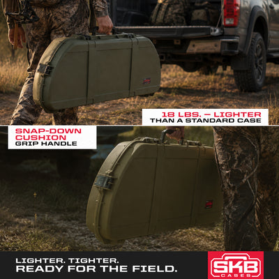 SKB Hard Protective Storage Case, Archery Bow & Arrow iSeries Shaped Case, Green