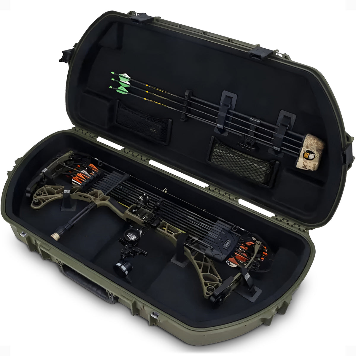 SKB Hard Protective Storage Case, Archery Bow & Arrow iSeries Shaped Case, Green - VMInnovations