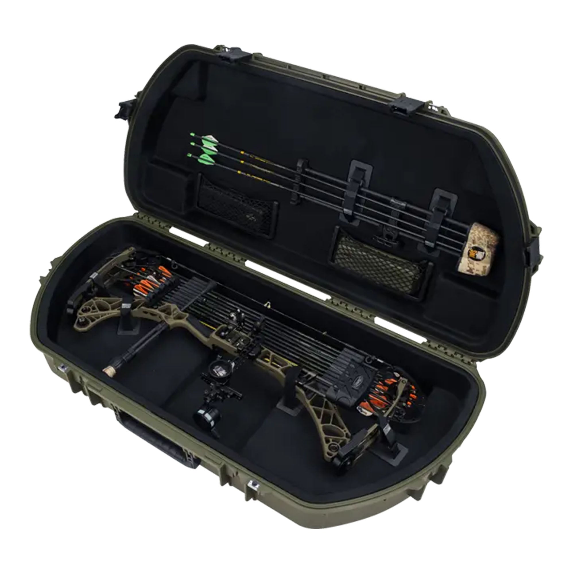 SKB Hard Protective Storage Case, Archery Bow & Arrow iSeries Shaped Case, Green