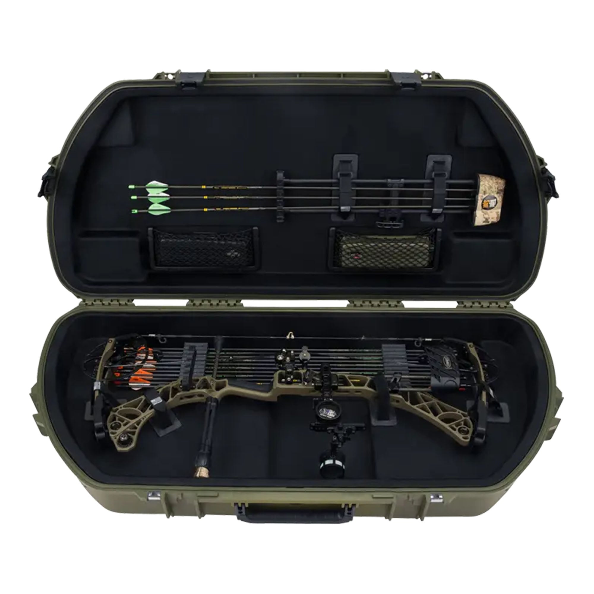 SKB Hard Protective Storage Case, Archery Bow & Arrow iSeries Shaped Case, Green