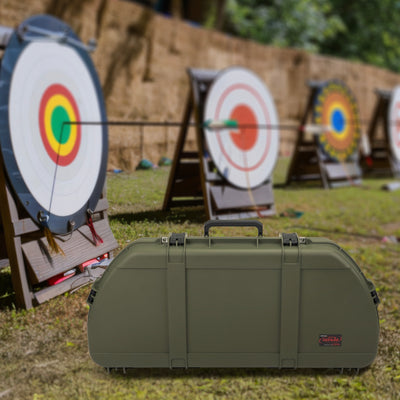 SKB Hard Protective Storage Case, Archery Bow & Arrow iSeries Shaped Case, Green