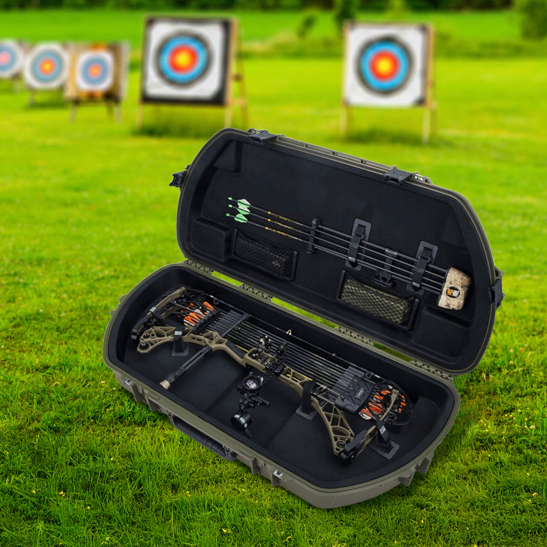 SKB Hard Protective Storage Case, Archery Bow & Arrow iSeries Shaped Case, Green