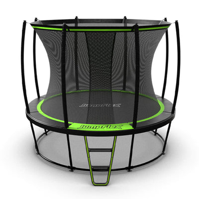 JumpFlex HERO 10' Trampoline for Kids Outdoor Play Equipment with Net and Ladder - VMInnovations