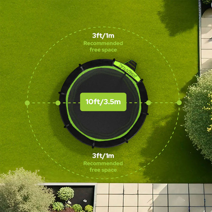 JumpFlex HERO 10' Trampoline with PROJAM Hero Basketball Hoop and Net Attachment