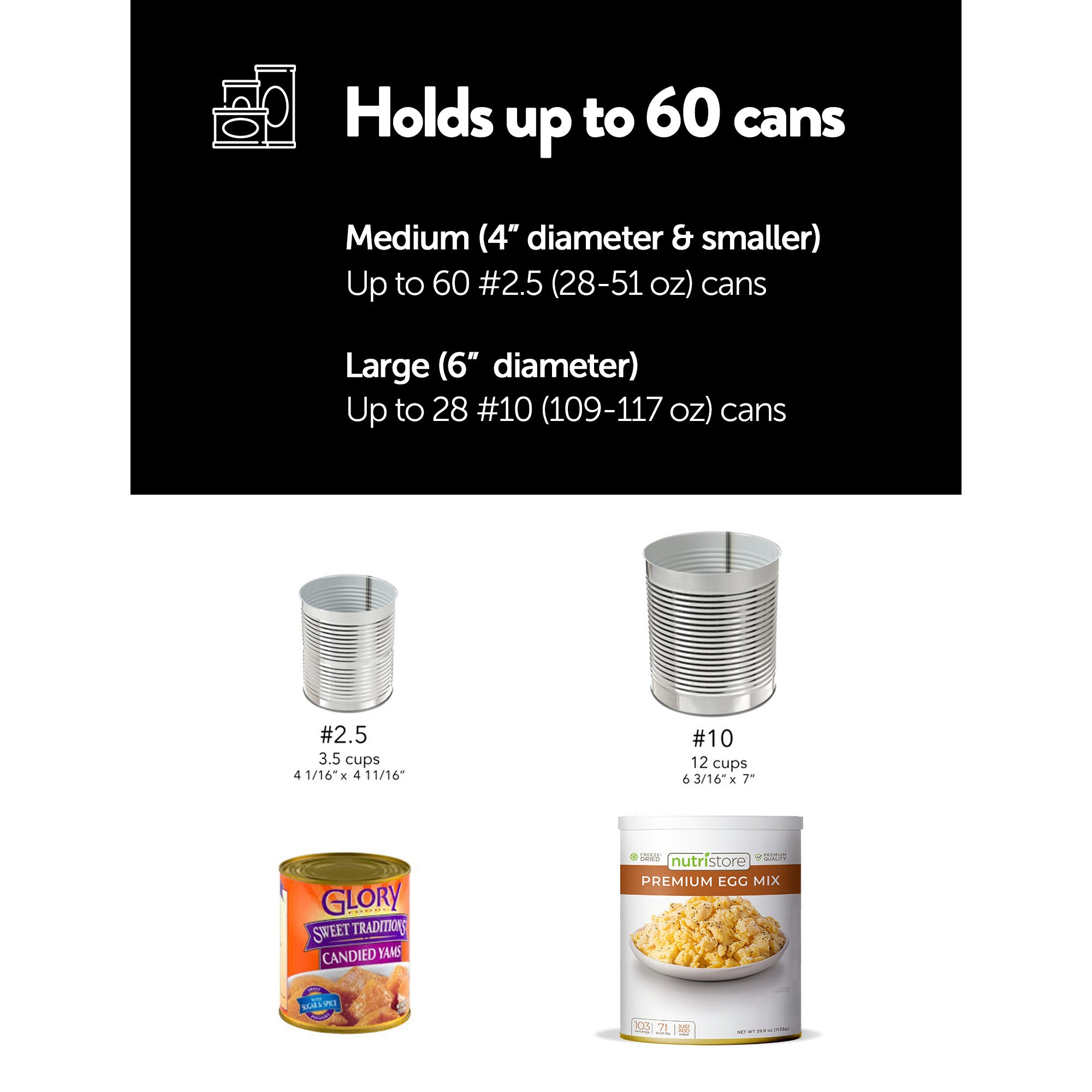 Shelf Reliance Cansolidator Max 60 Soup & Large Canned Storage, USA Made, 3 Pack - VMInnovations