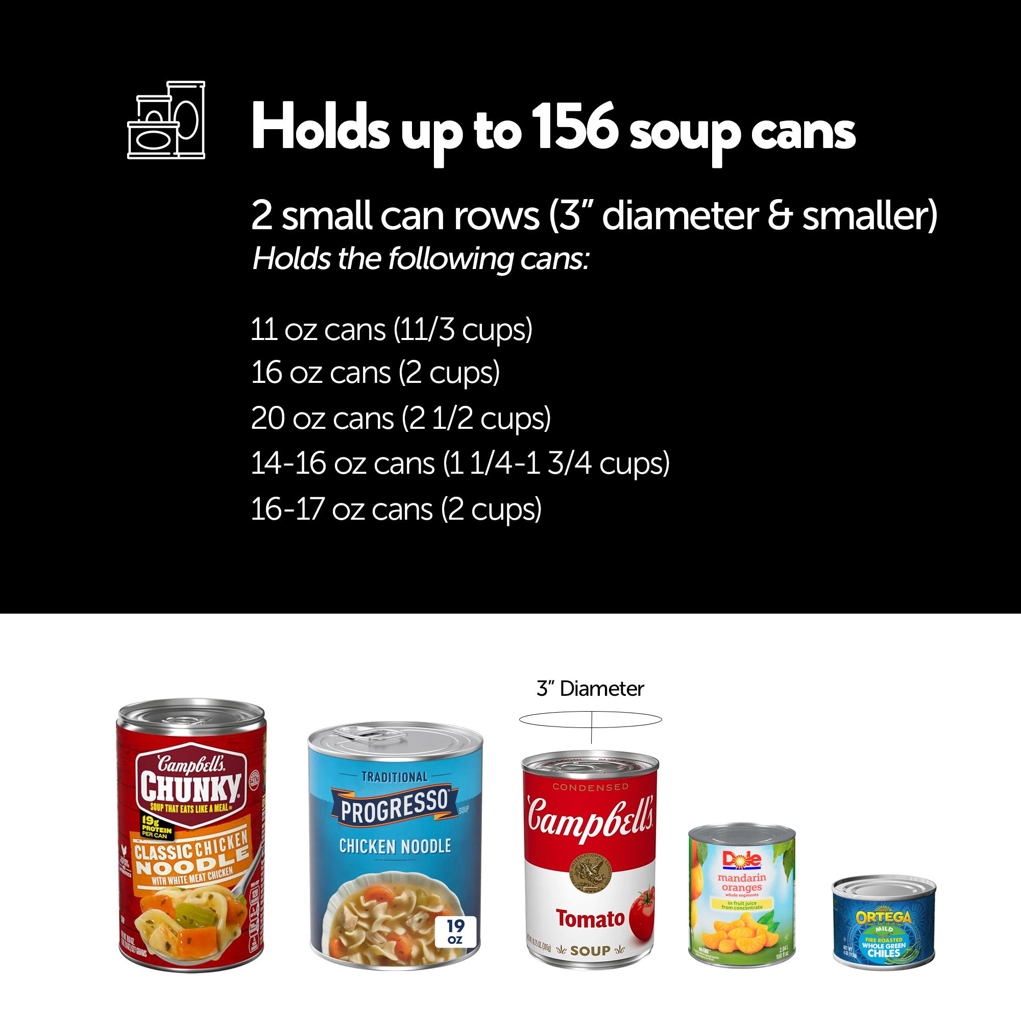 Shelf Reliance Cansolidator Max 156 Soup & Small Canned Storage, USA Made,3 Pack - VMInnovations
