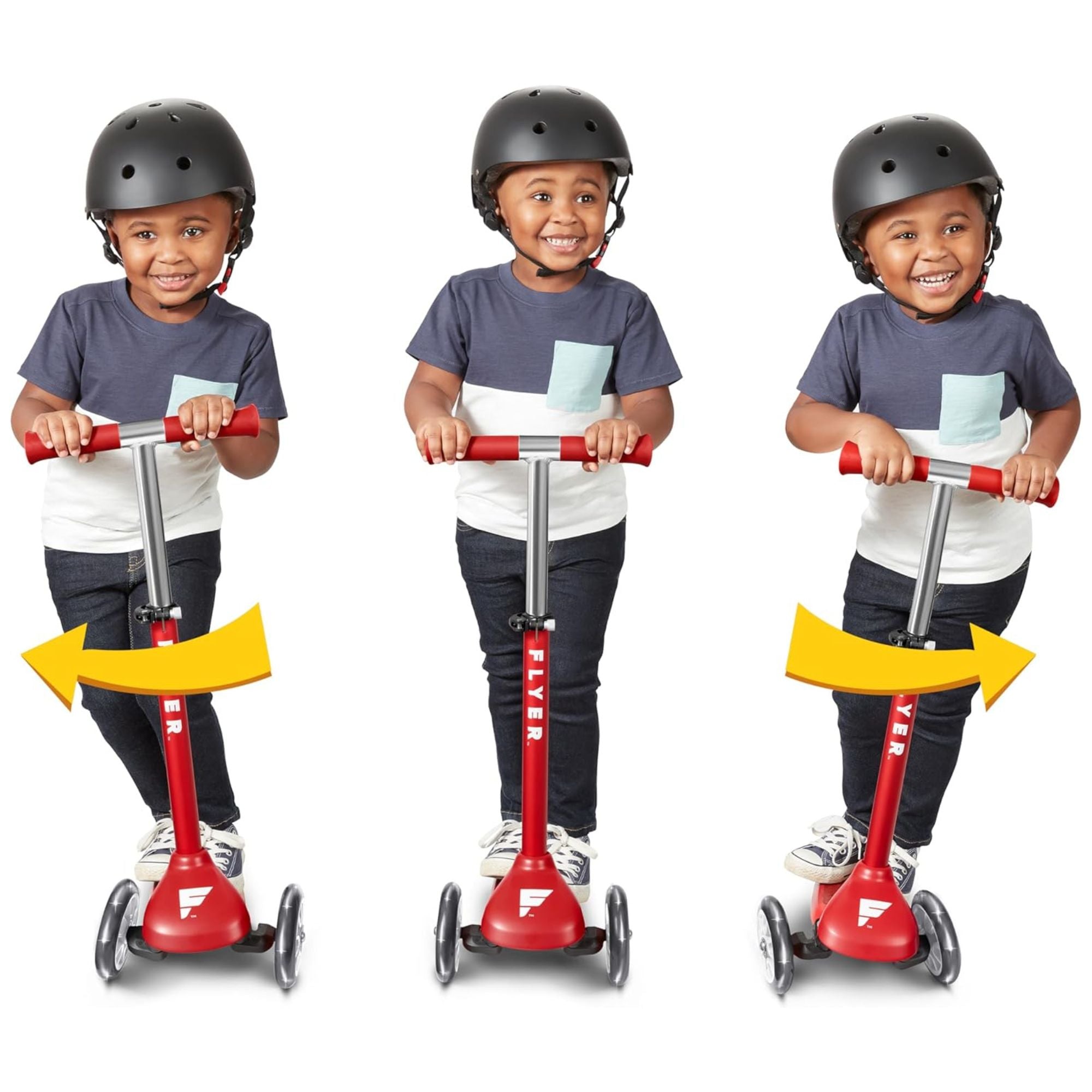 Radio Flyer Kids Toddler Flyer Glider Jr. Ride On Toy w/ Light Up Wheels, Red - VMInnovations