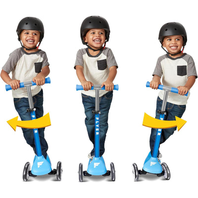 Radio Flyer Kids Toddler Flyer Glider Jr. Ride On Toy w/ Light Up Wheels, Blue - VMInnovations