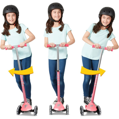 Radio Flyer Kids Scooter, Flyer Glider Pro Ride On Toy w/ Light Up Wheels, Pink - VMInnovations