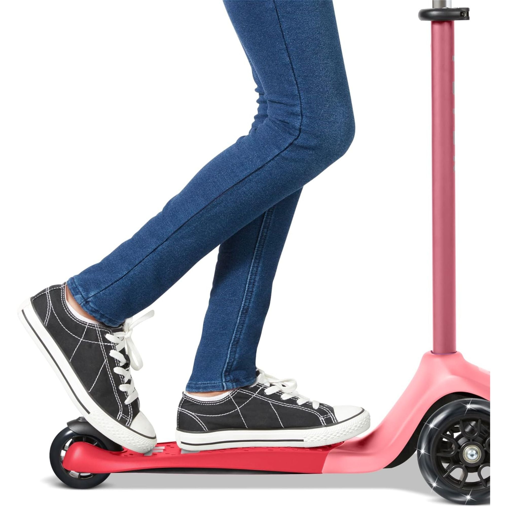 Radio Flyer Kids Scooter, Flyer Glider Pro Ride On Toy w/ Light Up Wheels, Pink - VMInnovations