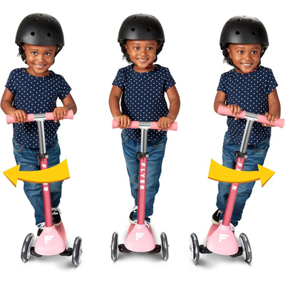 Radio Flyer Kids Toddler Flyer Glider Jr. Ride On Toy w/ Light Up Wheels, Pink - VMInnovations
