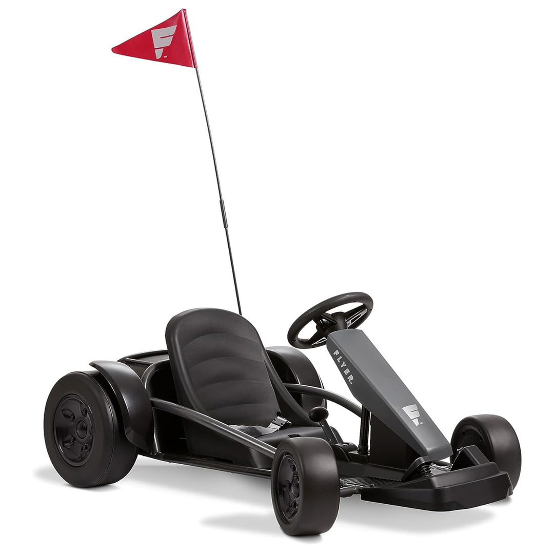 Radio Flyer 36V Battery-Powered Kids Electric Go-Kart, Grey