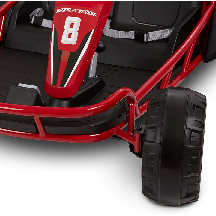 Radio Flyer 24 Volt Electric Go-Kart for Kids Ages 3-8, 2-Seater, Red (Open Box)