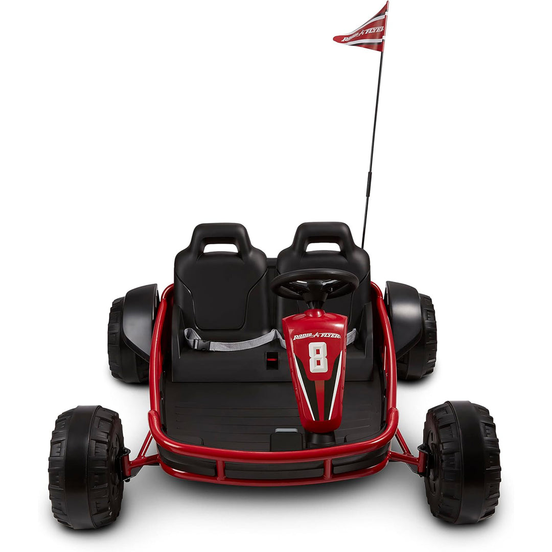 Radio Flyer 24 Volt Electric Go-Kart for Kids Ages 3-8, 2-Seater, Red (Open Box)