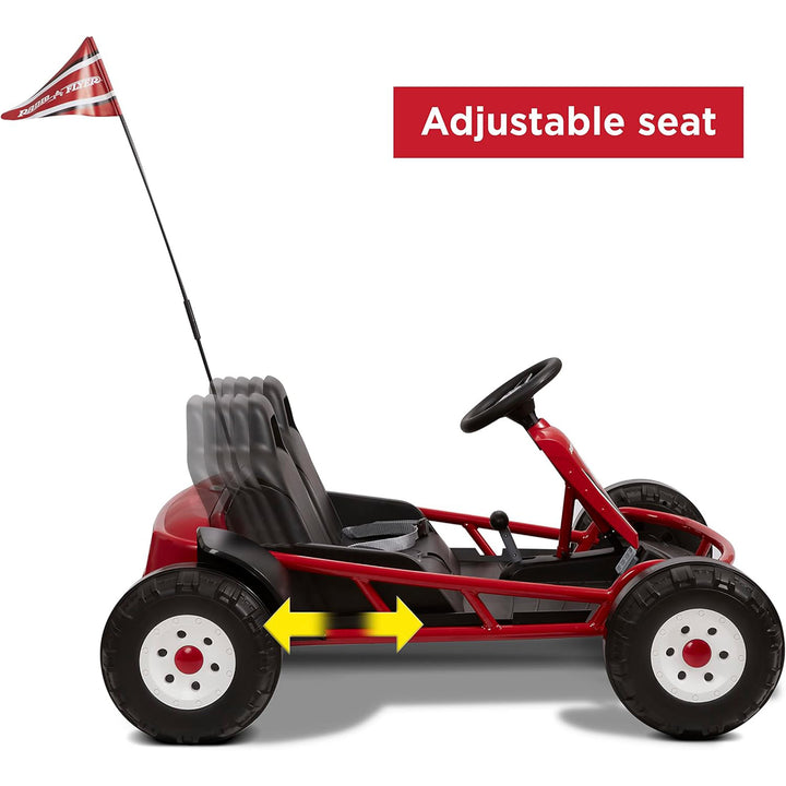 Radio Flyer 24 Volt Electric Go-Kart for Kids Ages 3-8, 2-Seater, Red (Open Box)