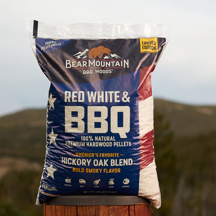 Bear Mountain BBQ Limited Edition Red White & BBQ Wood Pellets, 20 Pounds, Blue - VMInnovations