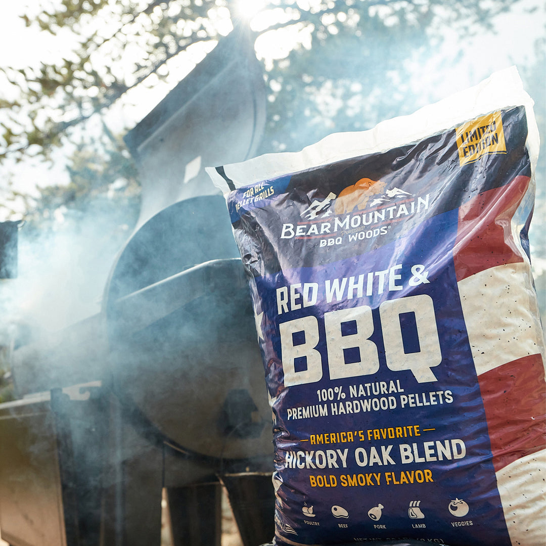 Bear Mountain BBQ Limited Edition Red White & BBQ Wood Pellets, 20 Pounds, Blue - VMInnovations