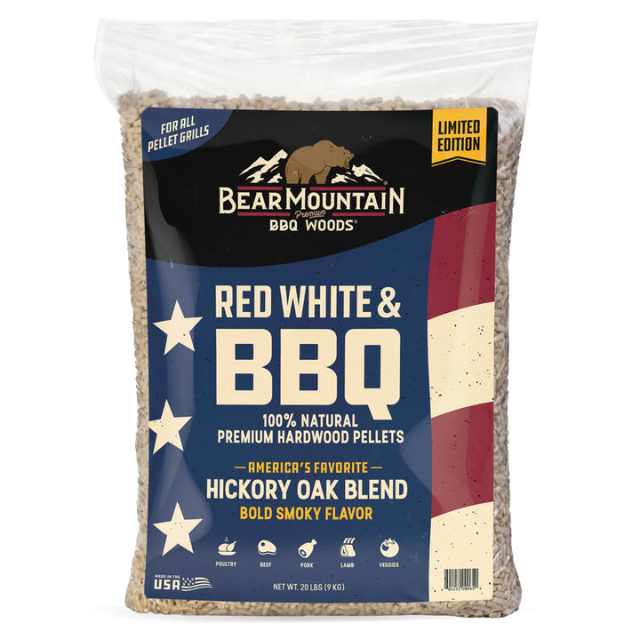 Bear Mountain BBQ Limited Edition Red White & BBQ Wood Pellets, 20 Pounds, Blue