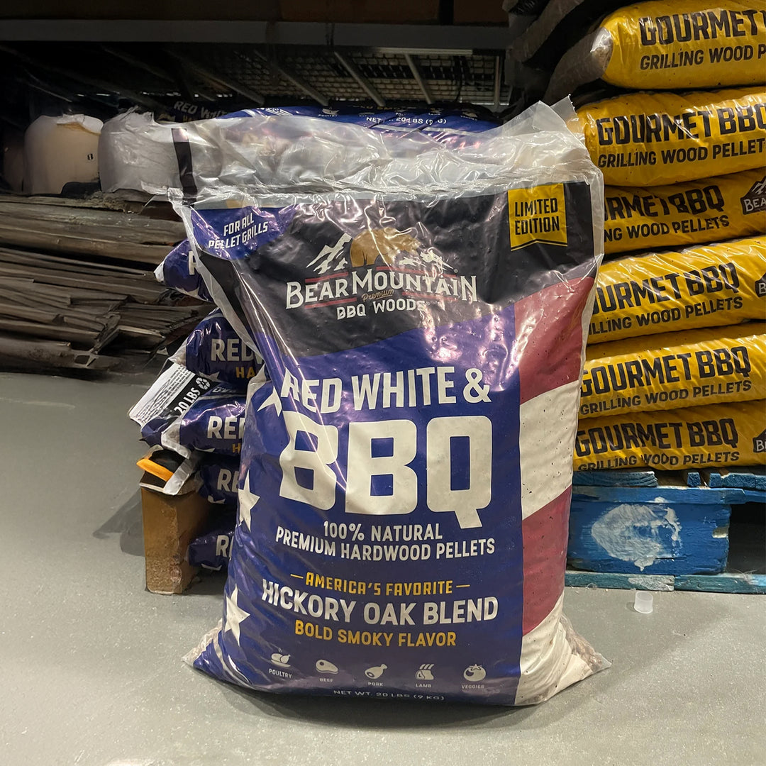 Bear Mountain BBQ Limited Edition Red White & BBQ Wood Pellets, 20 Pounds, Blue