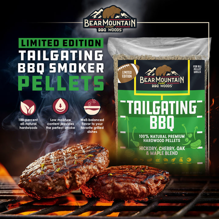 Bear Mountain Tailgating BBQ, Hickory, Cherry, Oak, and Maple Blend, 20 Pounds - VMInnovations
