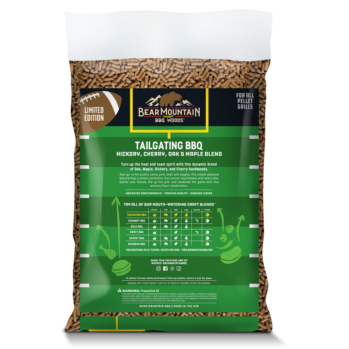 Bear Mountain Tailgating BBQ, Hickory, Cherry, Oak, and Maple Blend, 20 Pounds - VMInnovations