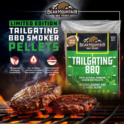 Bear Mountain Tailgating BBQ, Hickory, Cherry, Oak, and Maple Blend, 20 Pounds - VMInnovations