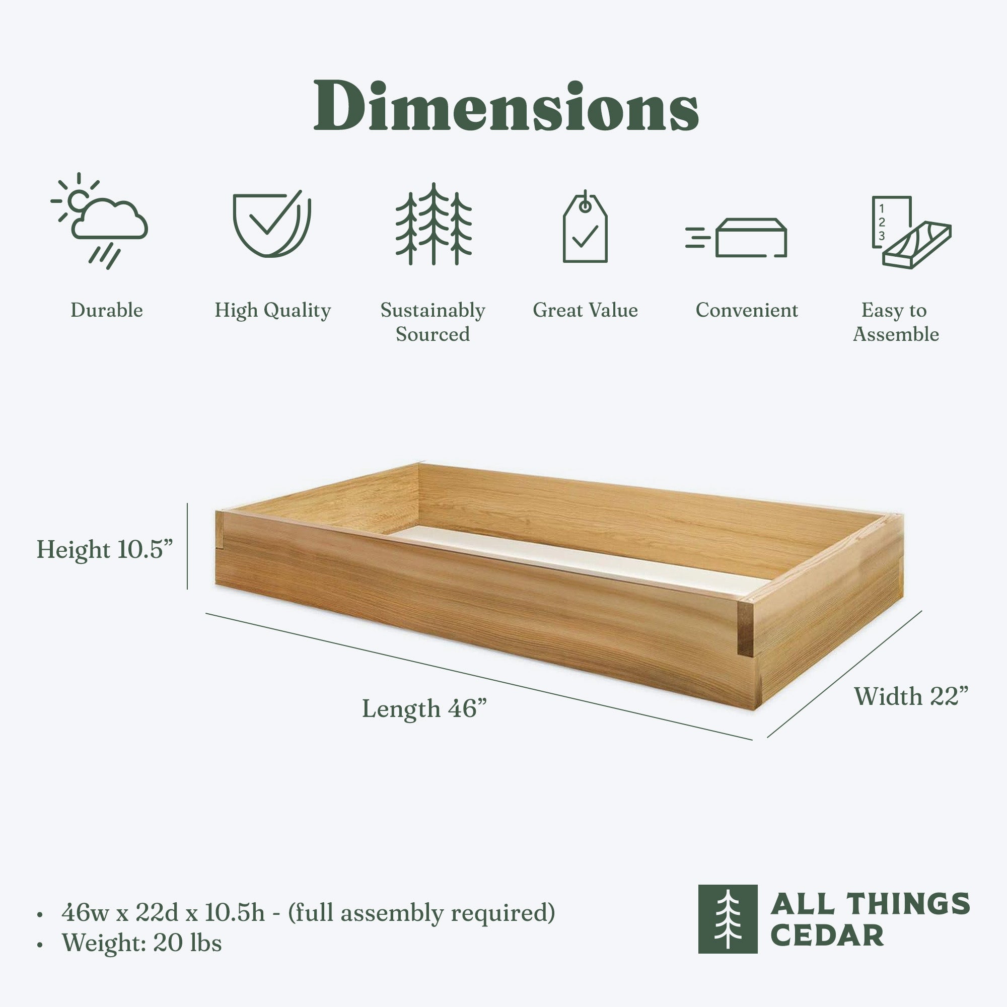 All Things Cedar 4-ft X 2-ft Raised Garden Bed, Western Red Cedar (Open Box) - VMInnovations