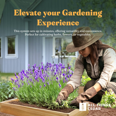 All Things Cedar 4-ft X 2-ft Raised Garden Planter Bed, Western Red Cedar Build - VMInnovations