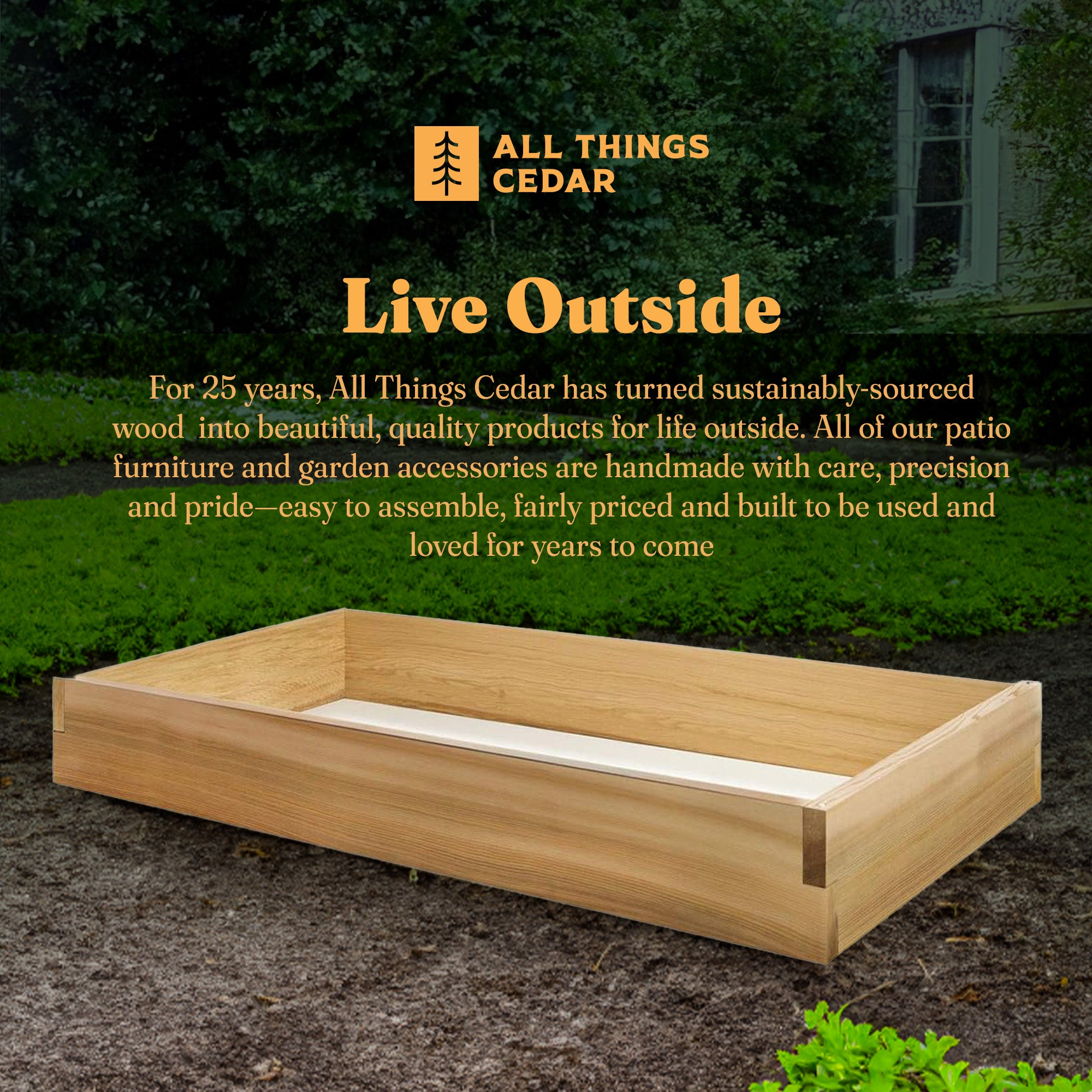 All Things Cedar 4-ft X 2-ft Raised Garden Planter Bed, Western Red Cedar Build - VMInnovations