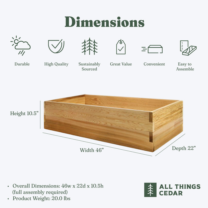 All Things Cedar 4x2 Ft Elevated Garden Box with Stackable and Expandable Design