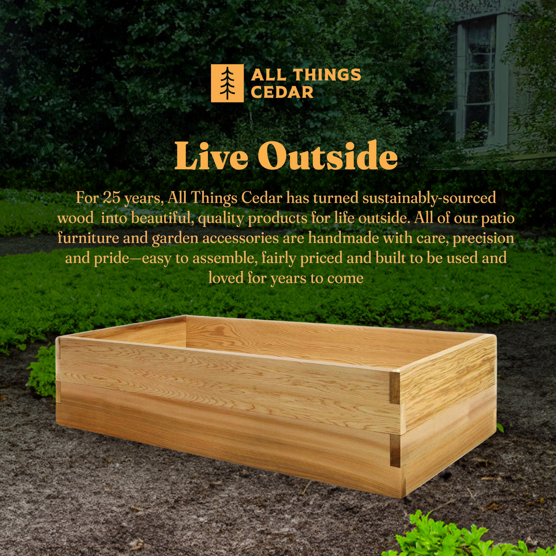 All Things Cedar 4x2 Ft Elevated Garden Box with Stackable and Expandable Design