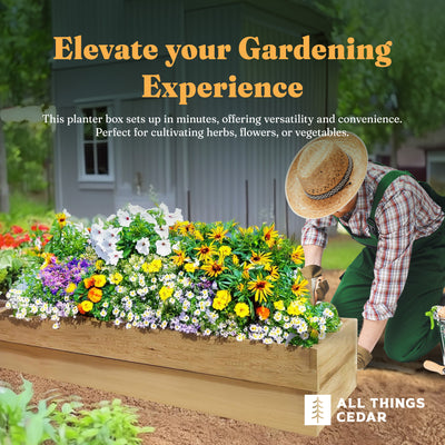 All Things Cedar 6x2 Ft Elevated Garden Box Stackable/ Expandable(Open Box) - VMInnovations