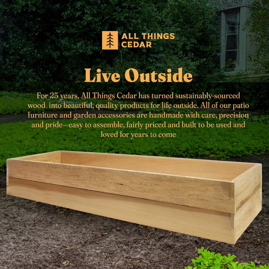 All Things Cedar 6x2 Ft Elevated Garden Box with Stackable and Expandable Design