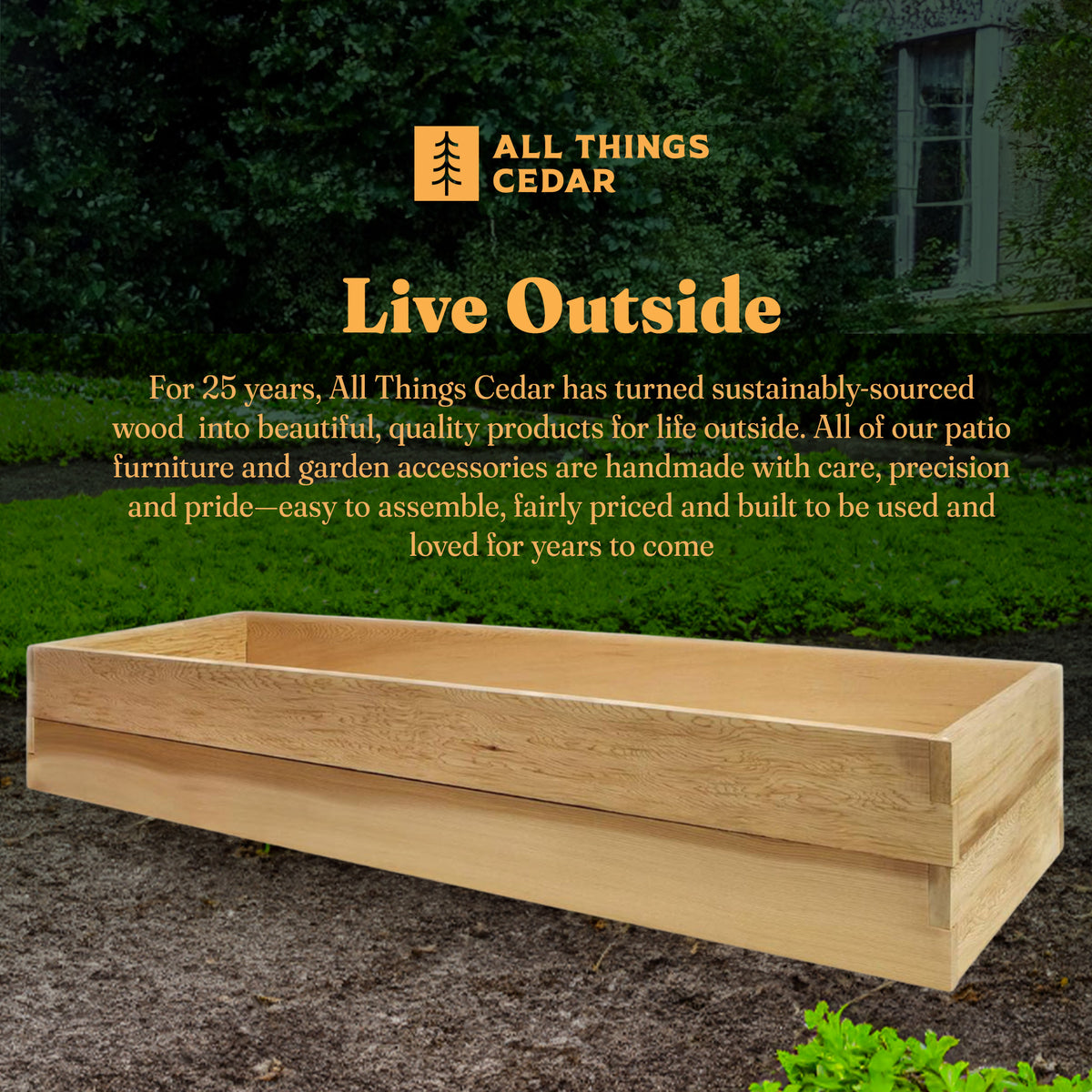 All Things Cedar 6x2 Ft Elevated Garden Box Stackable/ Expandable(Open Box) - VMInnovations