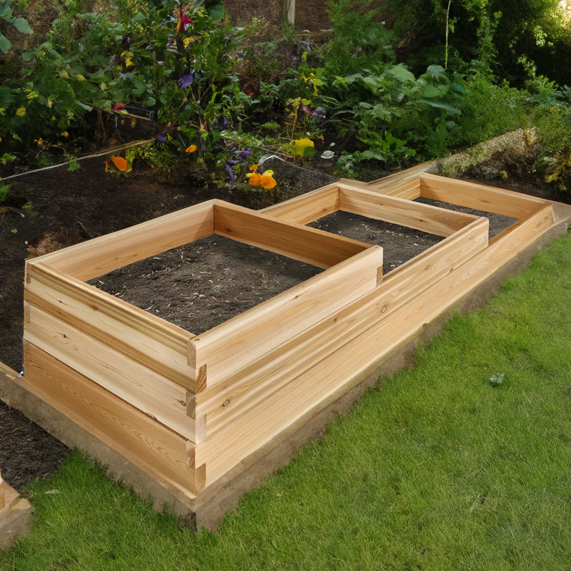 All Things Cedar 3-Tier Raised Garden Planter Bed Box (Open Box) - VMInnovations