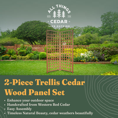 All Things Cedar 2-Piece Outdoor Single Trellis for Climbing Plants (Open Box)