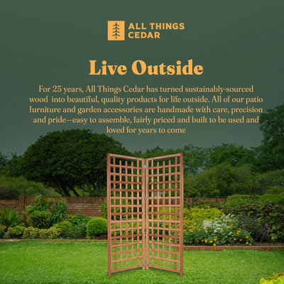 All Things Cedar 2-Piece Outdoor Single Trellis for Climbing Plants (Open Box) - VMInnovations