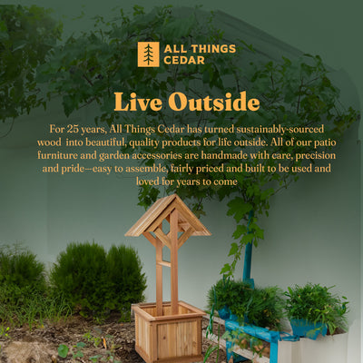 All Things Cedar Outdoor Wishing Well Planter Box for Flowers & Plants(Open Box)