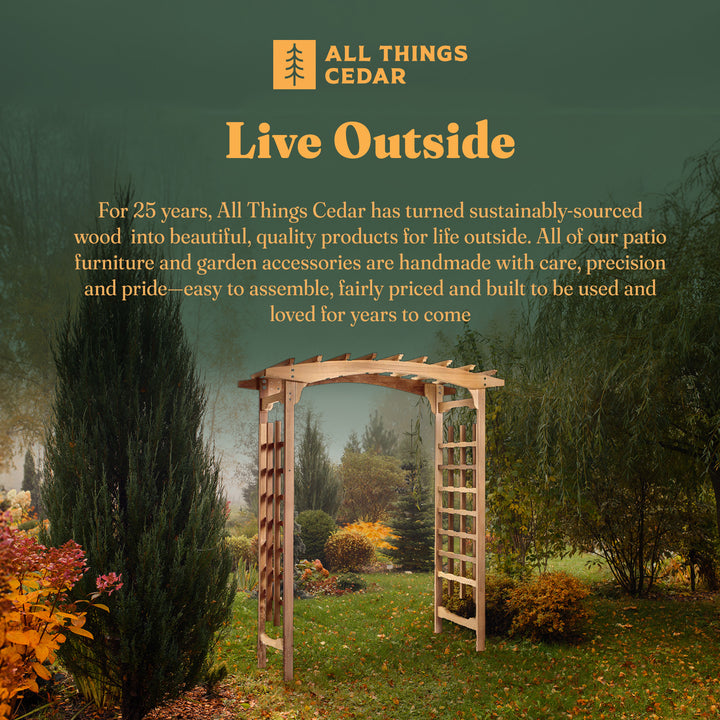 All Things Cedar 6-Foot Pagoda Arbor Garden Arch for Climbing Plants (Open Box) - VMInnovations